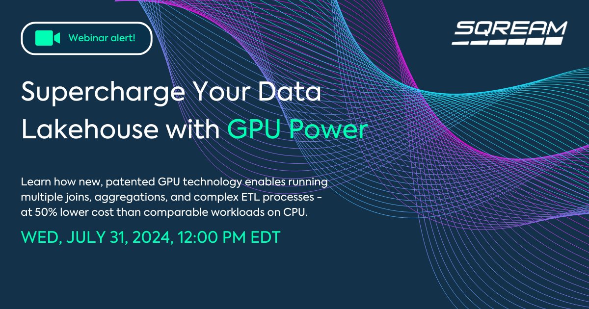 SQreamTech's tweet card. Sign up learn advanced tools to manage your data effectively in a lakehouse environment, all supported by the infrastructure of GCP  