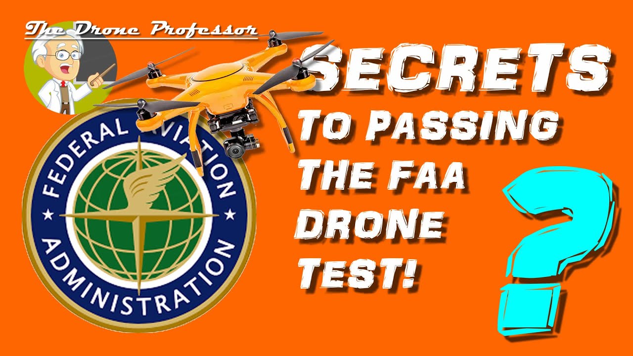 thedroneprof's tweet card. Secrets for passing the FAA Part 107 exams - How to score higher.