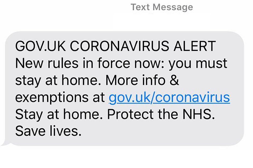 10DowningStreet's tweet card. Alerting people across the UK about latest coronavirus measures.