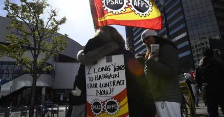 TheSpec's tweet card. Thousands of picketers circled the block past the federal building on Bay Street North as members of the country’s largest federal public-service union walked off the job Wednesday.