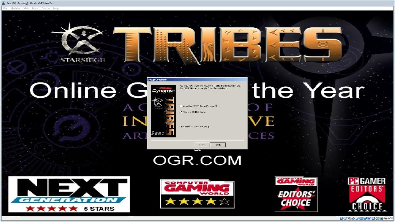 reactos's tweet card. ReactOS running Starsiege: Tribes