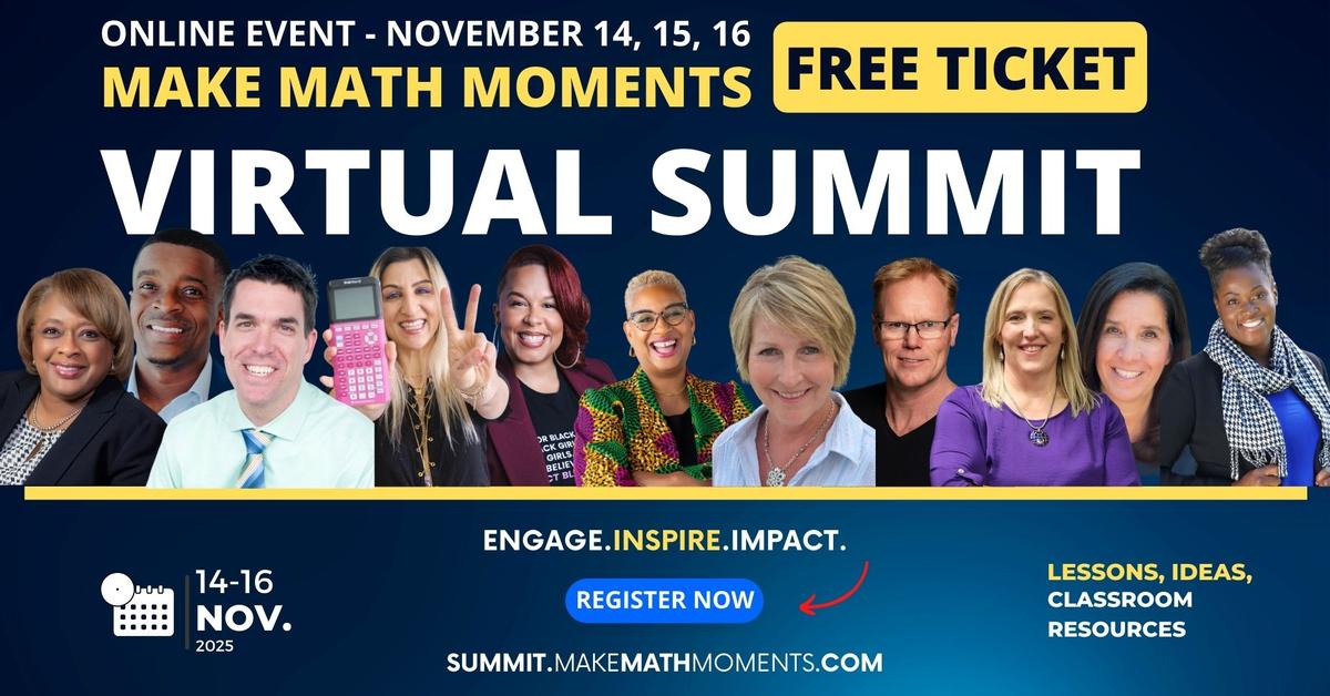 shellthings's tweet card. Free high impact MATH PD from your couch! Hosted by @makemathmoments #mmmsummit2025