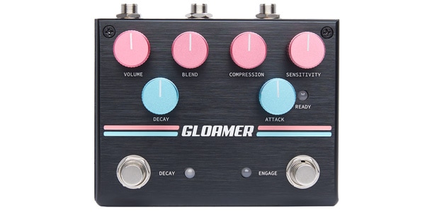 HWtoSH's tweet card. GLOAMERはあらゆる音のアタック・ディケイタイムを変化させるボリュームスウェルエフェクター。コンプレッサー機能を搭載しているため、非常に長いアタックタイムでもスムーズなスウェル効果が得られます。