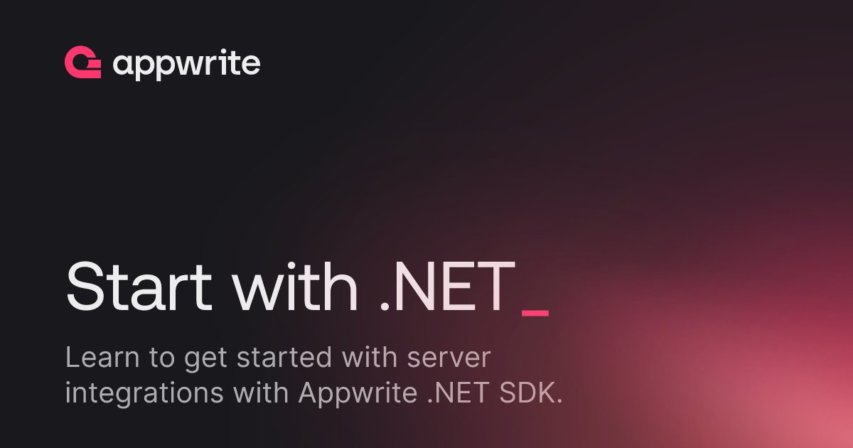 ebenezerDN's tweet card. Learn to get started with server integrations with Appwrite .NET SDK.