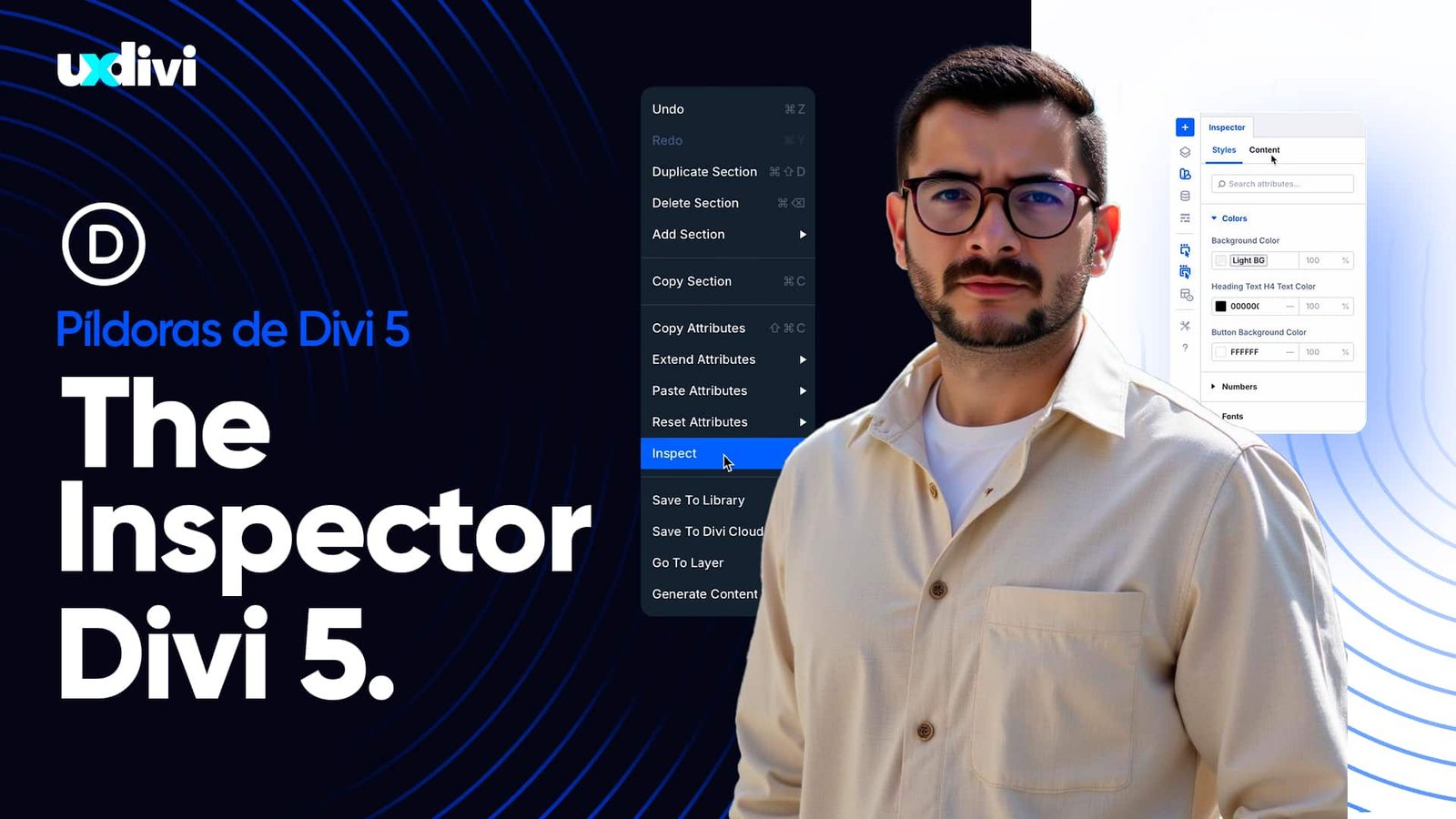 Maldonadoz14's tweet card. Descubre cómo usar The Inspector en Divi 5 y aprende a encontrar y editar estilos modificados en segundos para optimizar tu flujo de trabajo.