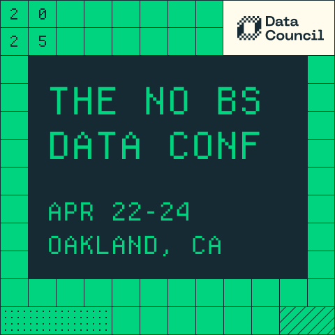 buildwithtaco's tweet card. Join us from April 22nd - 24th at the Oakland Scottish Rite Center for Data Council -- the no BS data conference! Experience the future of data & AI with three days of cutting-edge technical talks...