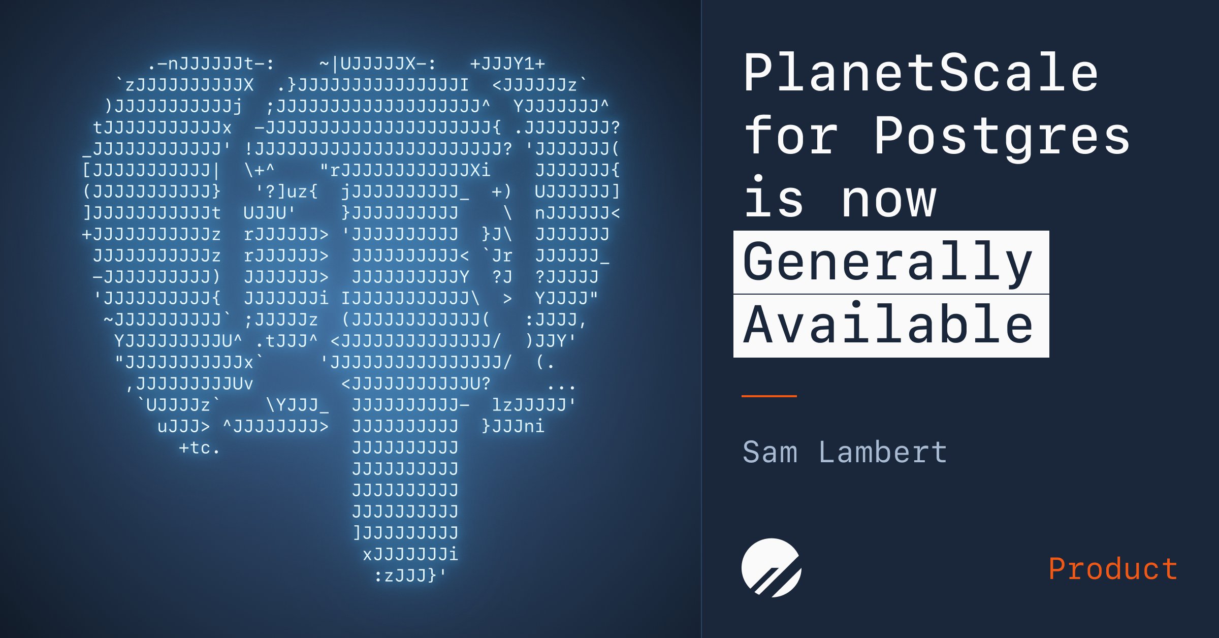 PlanetScale's tweet card. PlanetScale for Postgres is now generally available.