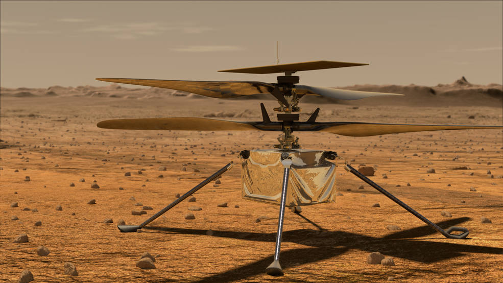 NASAaero's tweet card. Five years later, the Ingenuity helicopter is securely fastened to the Perseverance Mars rover awaiting a launch attempt from Cape Canaveral Air Force Station