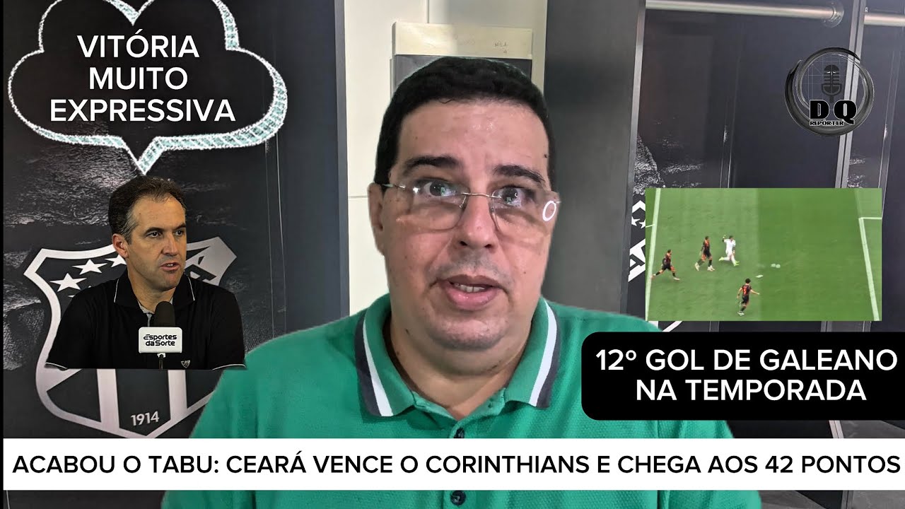 ReporterDanilo's tweet card. CEARÁ VENCE O CORINTHIANS, QUEBRA TABU, CHEGA AOS 42 PONTOS E SE...