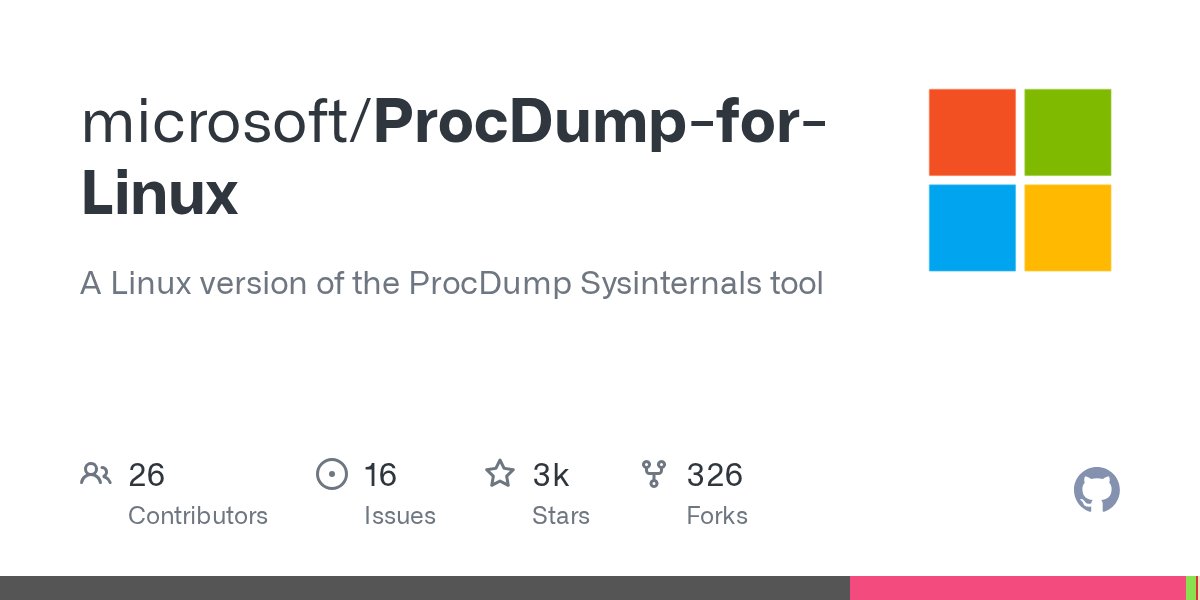 davidfowl's tweet card. A Linux version of the ProcDump Sysinternals tool. Contribute to microsoft/ProcDump-for-Linux development by creating an account on GitHub.
