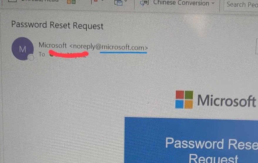 bamitav's tweet card. Attackers are using "rnicrosoft.com" typosquatting to impersonate Microsoft and steal credentials. Learn how this subtle visual trick bypasses user awareness.