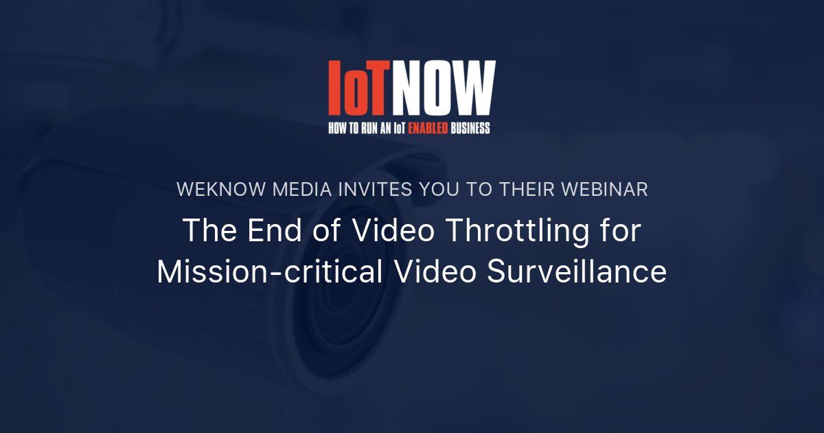 IoTNow_'s tweet card. Up to 90% less data. Always-on performance. Simplified global deployment. Register now to discover the solution that’s transforming video surveillance The global video surveillance market is wort...