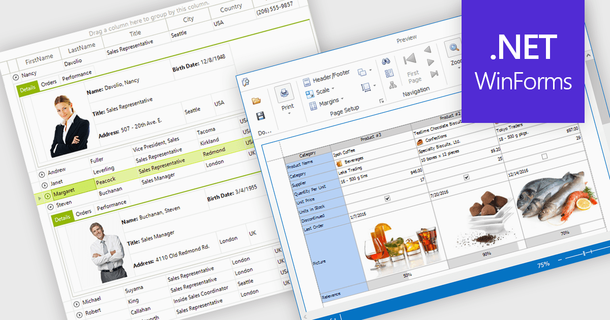 ComponentSource's tweet card. Display images directly within grid cells to make information instantly clear, improving usability, visual appeal, and overall data comprehension.