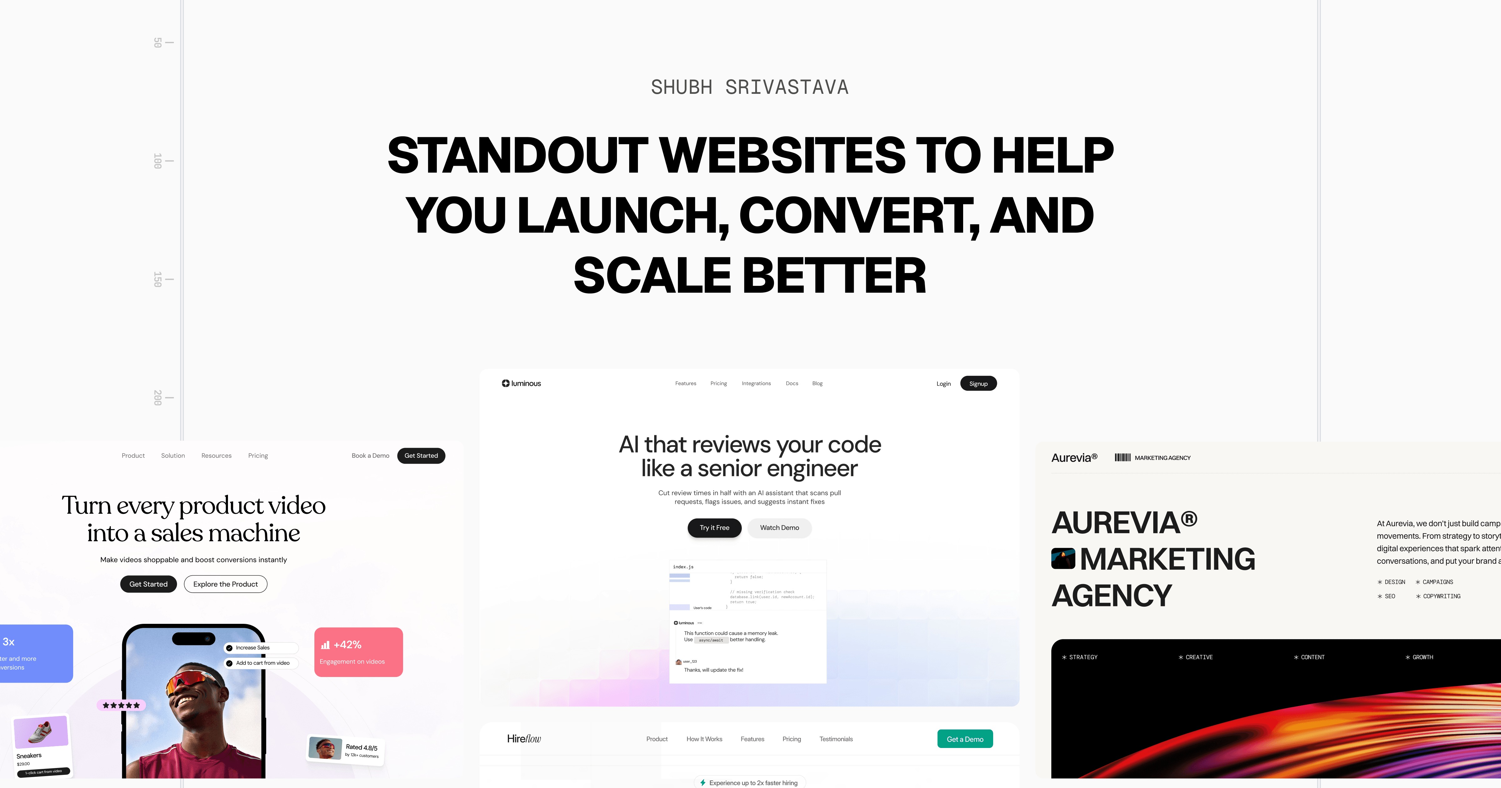 shubhdsgn's tweet card. I help SaaS founders with standout website that help them launch, convert, and scale better.