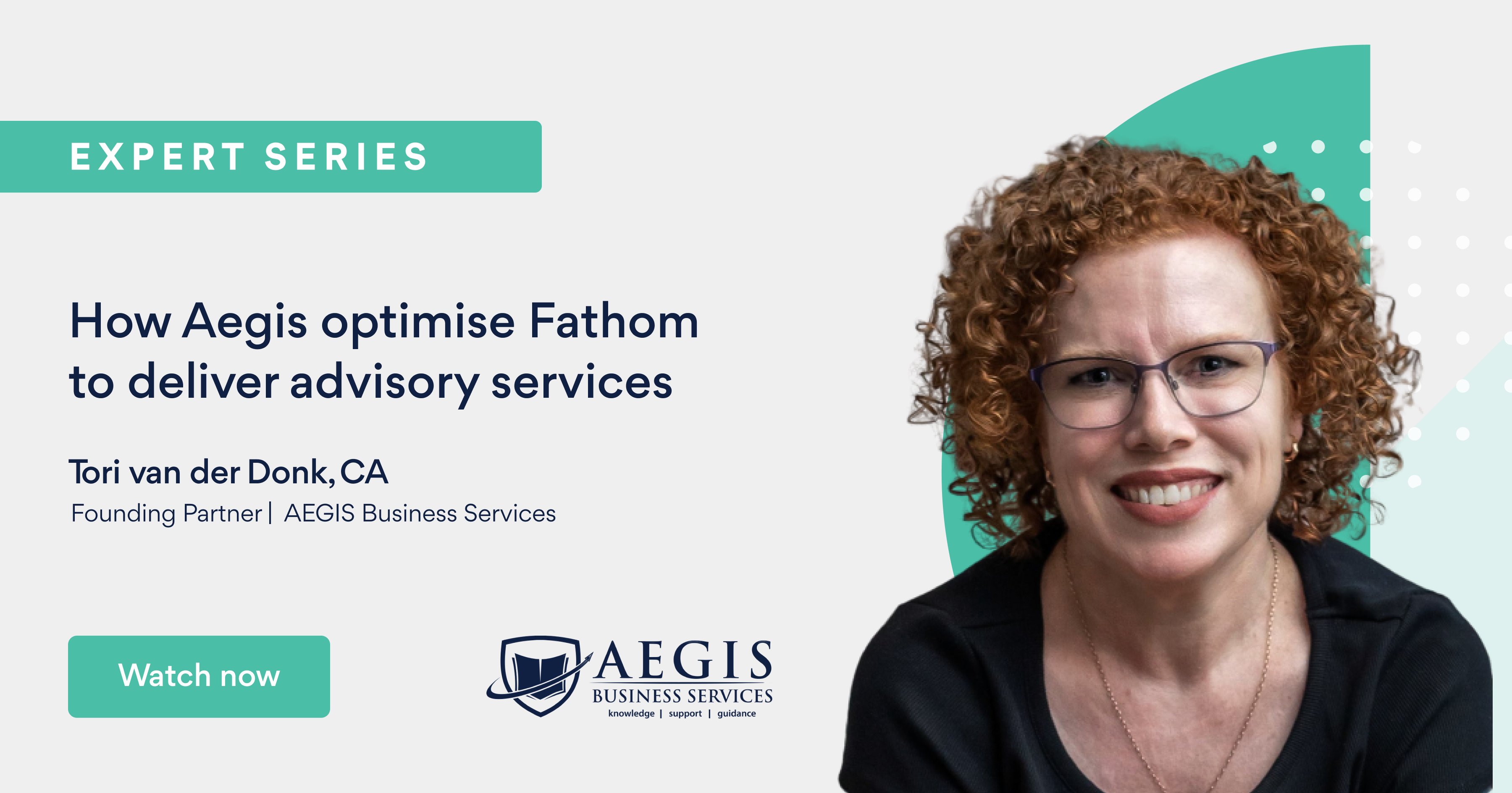 fathomhq's tweet card. Learn how to optimise Fathom for advisory services with Tori van der Donk, CA, founding partner of award-winning firm, Aegis.