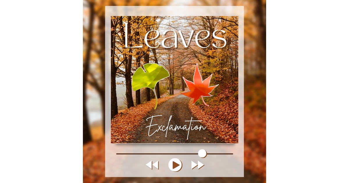 Exclamation3D's tweet card. 秋の紅葉を、頭にぺたり─────