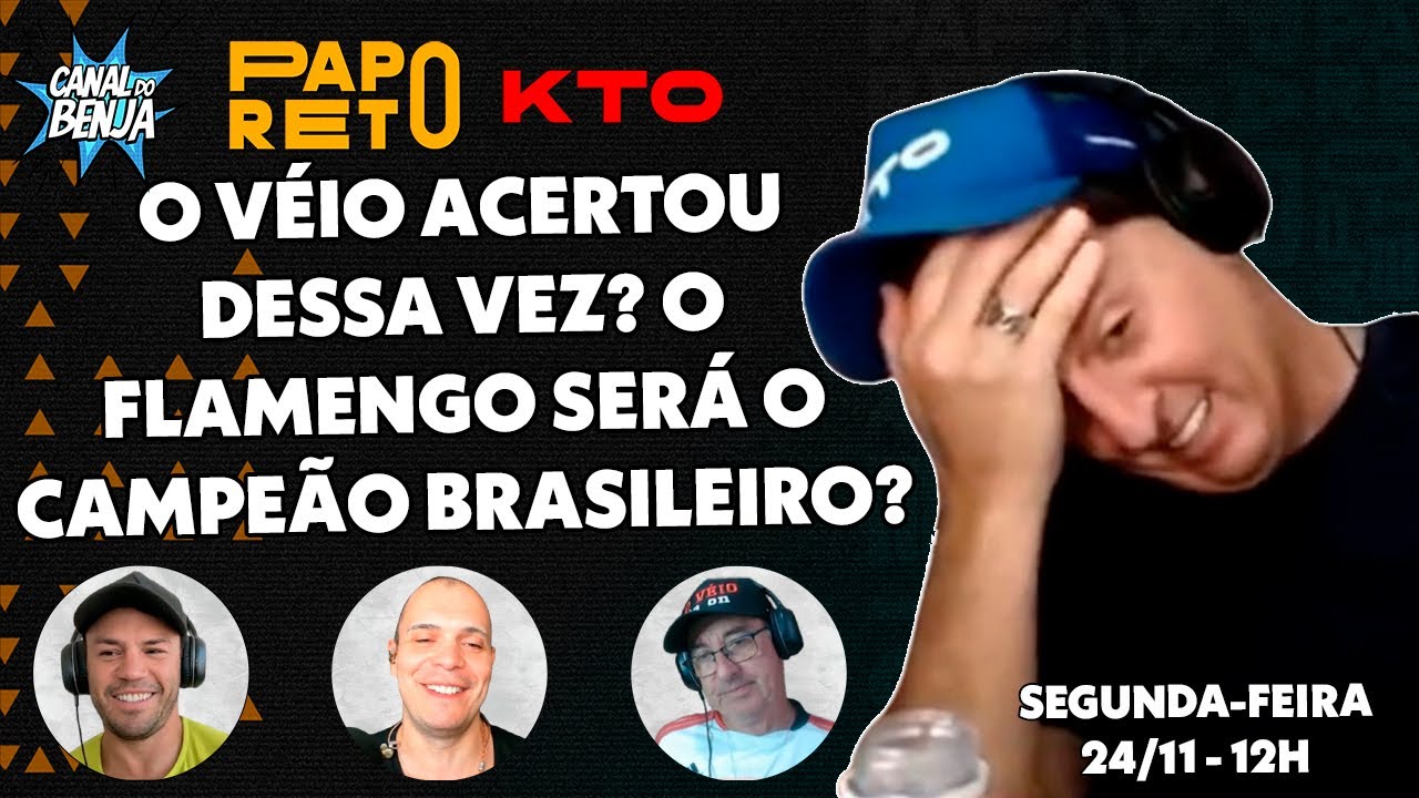 benjaminback's tweet card. Papo Reto com Benja, Gladiador, Mano e Véio - ep. 506 - 24/11/2025