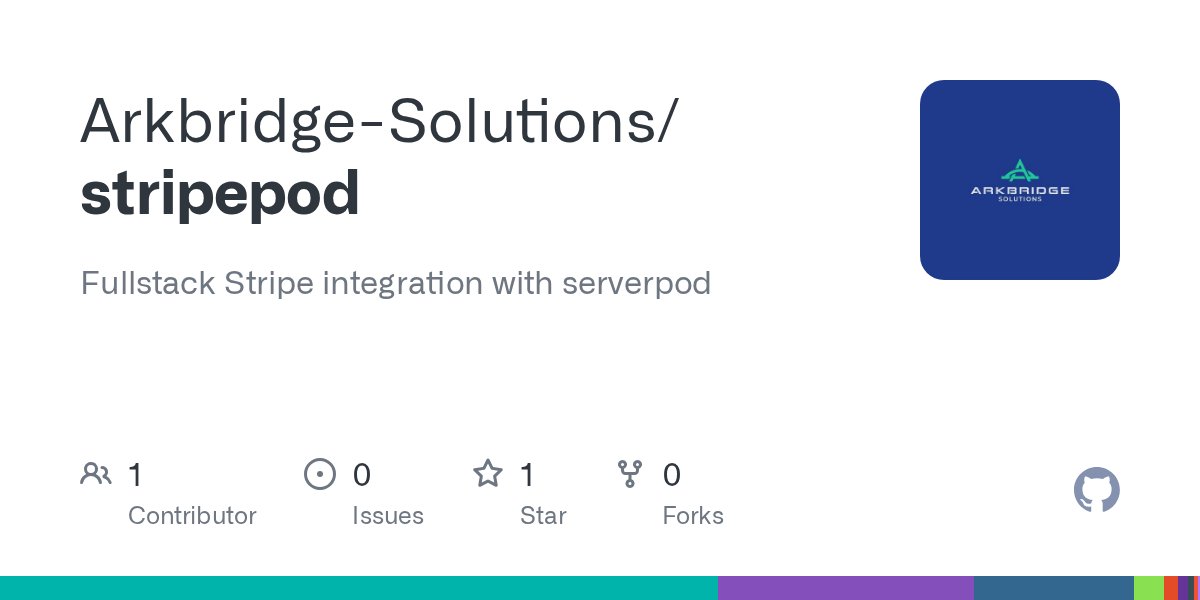 remonh87's tweet card. Fullstack Stripe integration with serverpod. Contribute to Arkbridge-Solutions/stripepod development by creating an account on GitHub.