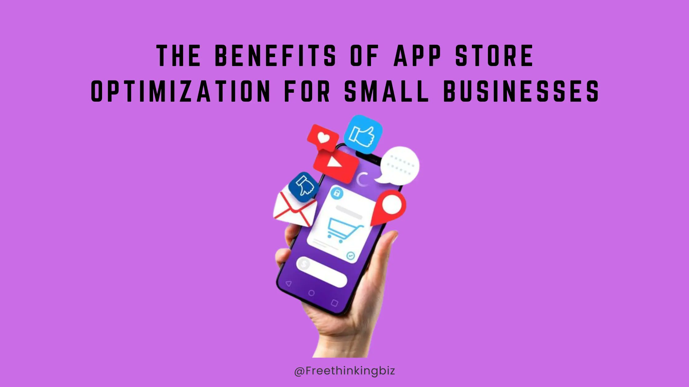 FreeThinkingBiz's tweet card. Learn how App Store Optimization can help small businesses get more downloads, reach more people, and stand out in the app market.
