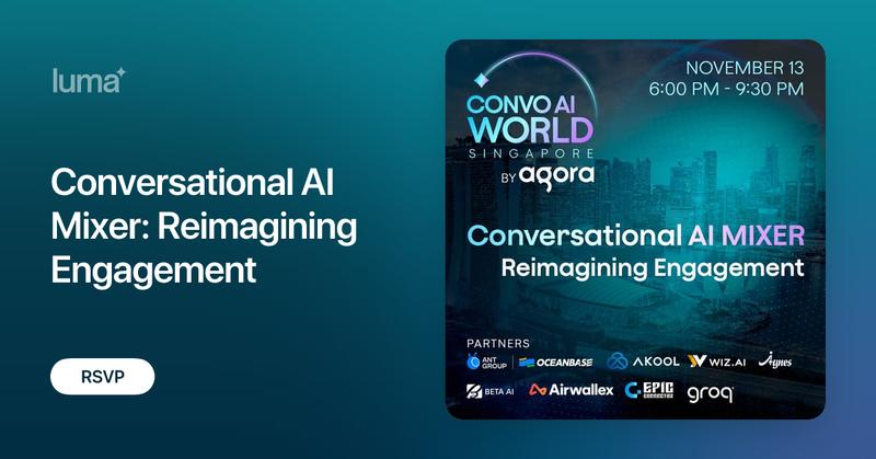 OceanBaseDB's tweet card. 🌐 About the Event Anchored to Singapore FinTech Festival 2025, the Singapore edition of Convo AI World convenes leading partners—OceanBase, Singtel, Wiz.AI,…