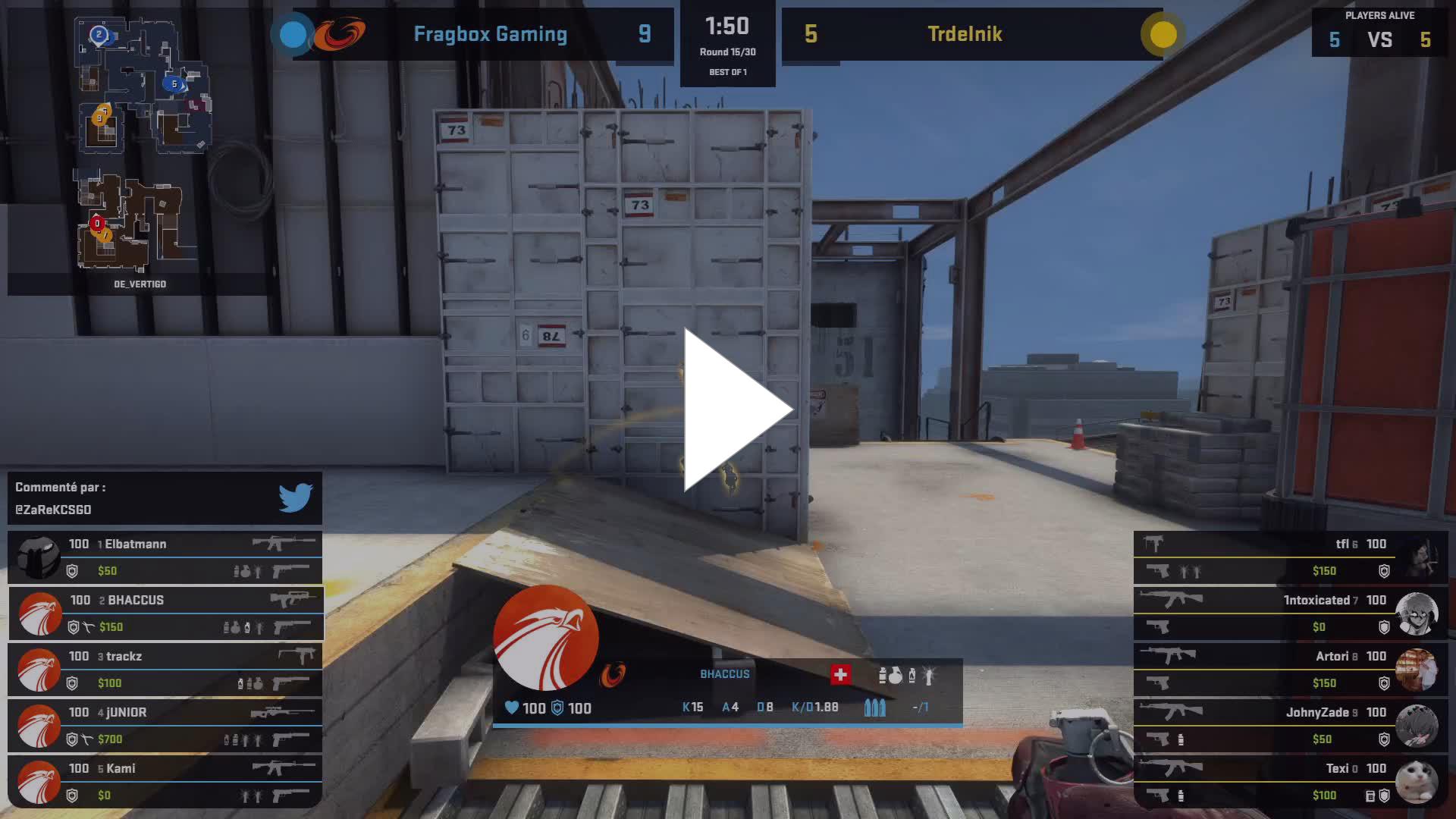 ZaReKCS2's tweet card. ZaReKCS - [FR]🔴ESEA Open : Fragbox Gaming vs Trdelnik