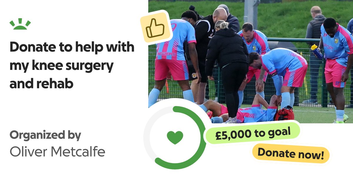 olimetcalfe8's tweet card. Hi my name is Oli Metcalfe and on the 8th of November 2025 playing in a… Oliver Metcalfe needs your support for Donate to help with my knee surgery and rehab