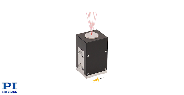 Linear_Motion's tweet card. The S-335 fast steering mirror (FSM) from Physik Instrumente (PI) provides fast and high-resolution motion in two degrees of freedom. Based on solid-state