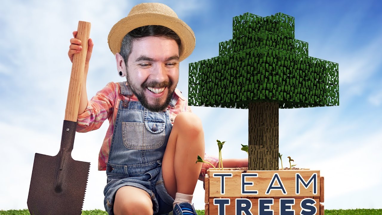 Jacksepticeye's tweet card. Let's Plant 20 Million Trees To Save The World In Minecraft