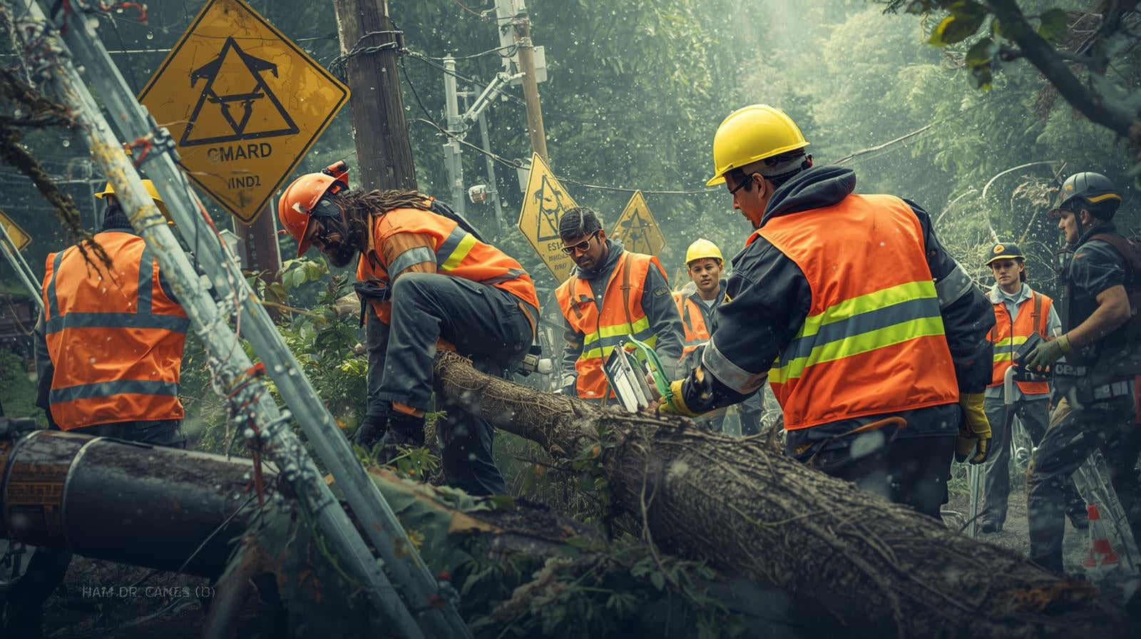 HiVizSafety's tweet card. Ensure storm cleanup teams stay safe during severe weather with high-visibility clothing. Learn why proper high-vis gear is vital for effective safety planning.