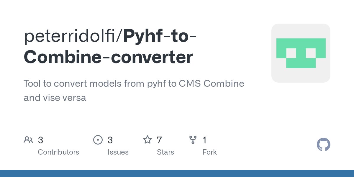 PyHEPConf's tweet card. Tool to convert models from pyhf to CMS Combine and vise versa - peterridolfi/Pyhf-to-Combine-converter