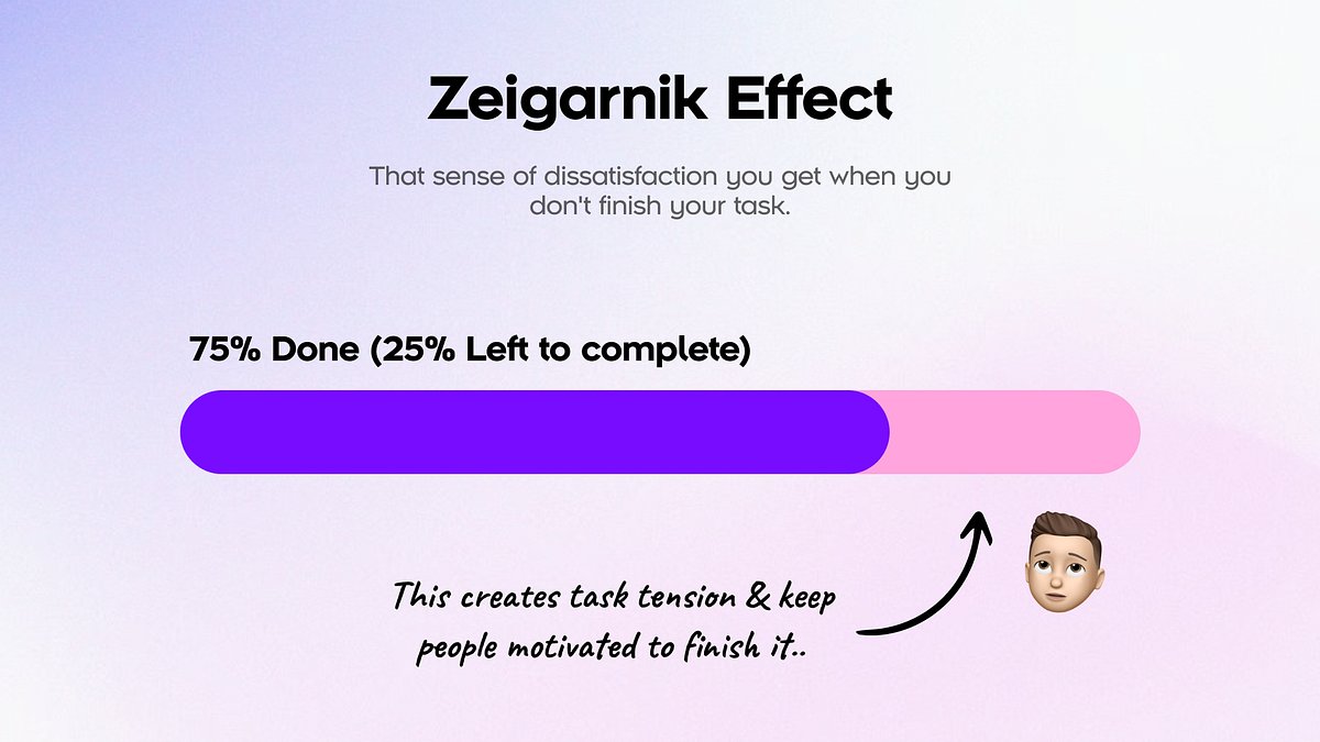raj_pourav's tweet card. 🔎 The Zeigarnik Effect, discovered by psychologist Bluma Zeigarnik, highlights the human tendency to remember and prioritize incomplete or…