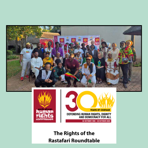 FieldsOfGreenFA's tweet card. This week the South African Human Rights Commission released its Report on the Rights of the Rastafari Round Table.