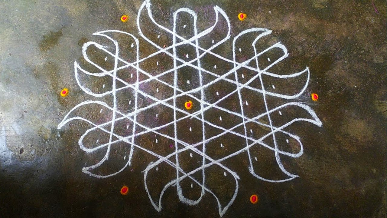 TodayKolangal's tweet card. Navratri 2022 Special Padi Kolam designs | Very Simple Kolam | 7x4...