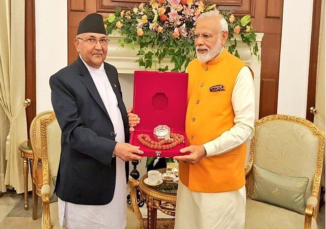 TimesNow's tweet card. Following the swearing-in ceremony, Prime Minister Narendra Modi held bilateral talks with the Prime Minister of Nepal KP Sharma Oli at Hyderabad House on Friday.
