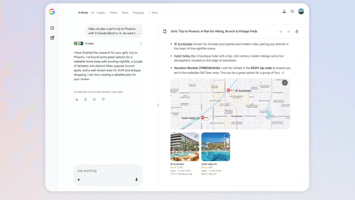 hmdevlab's tweet card. The AI tools will create day-by-day suggestions for your trip, help discover flight deals and book dinner reservations.
