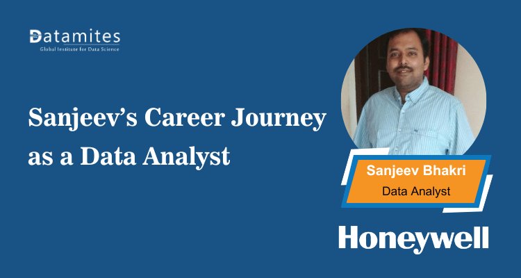 DataMites's tweet card. Discover Sanjeev’s journey from app development to data analytics with DataMites. Gain hands-on training, global certifications, and placement support in top cities like Pune, Chennai, Hyderabad, and...