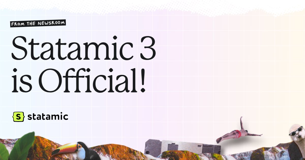 statamic's tweet card. Statamic 3 is Official!