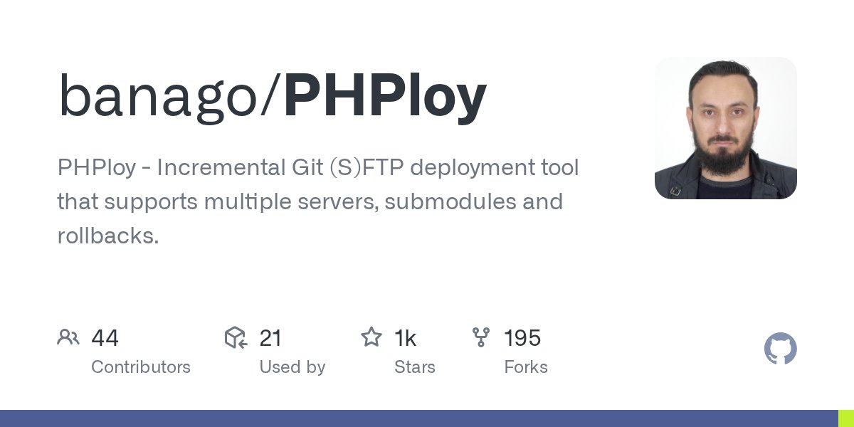 banago's tweet card. PHPloy - Incremental Git (S)FTP deployment tool that supports multiple servers, submodules and rollbacks. - banago/PHPloy