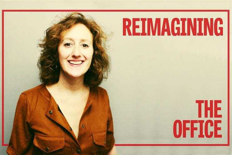 proximityLDN's tweet card. Rapp to replace desks with sofas, armchairs, stools and whiteboard walls in return to office.