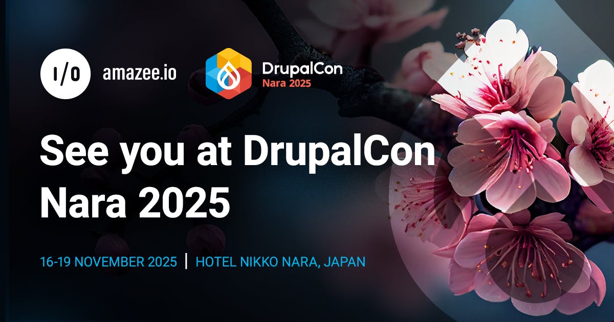amazeeio's tweet card. Join us at DrupalCon Nara 2025 and visit our booth to meet our team, learn more about our Private Drupal AI Provider, and chat about Drupal hosting.