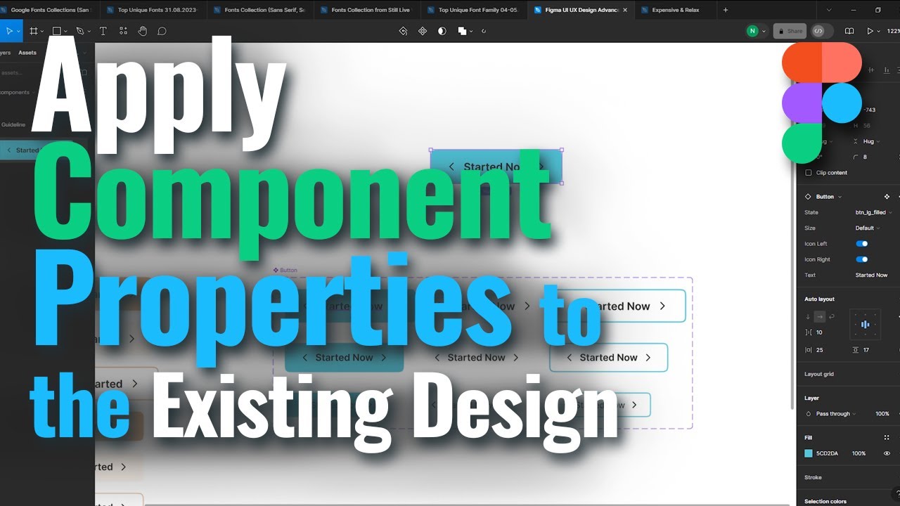 Nurealam2017's tweet card. How to Create Component Properties in Figma | Figma Tutorial