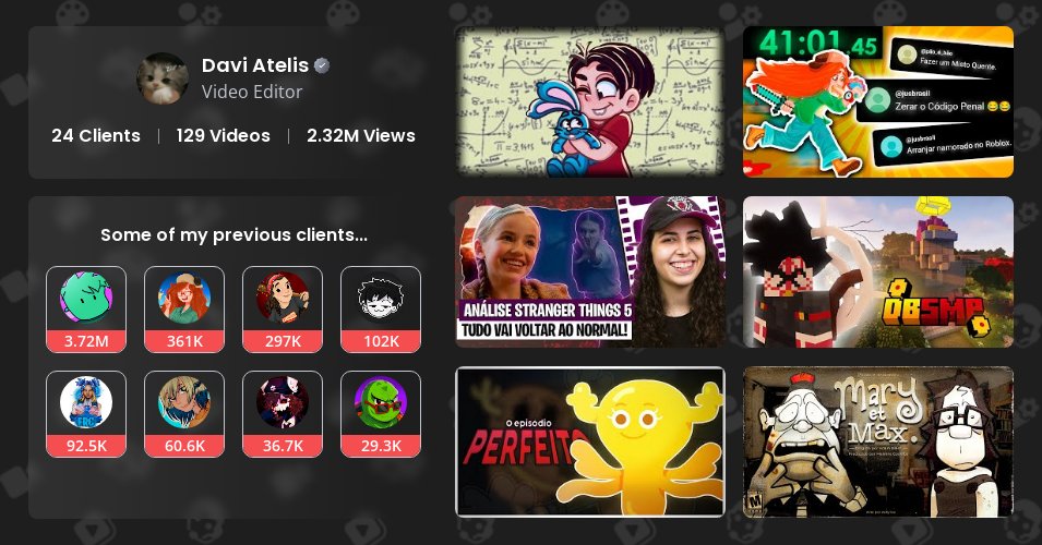 atelis22's tweet card. A total of 2.45M views and 186.82K likes summarizes Davi Atelis's creativity on YouTube so far.