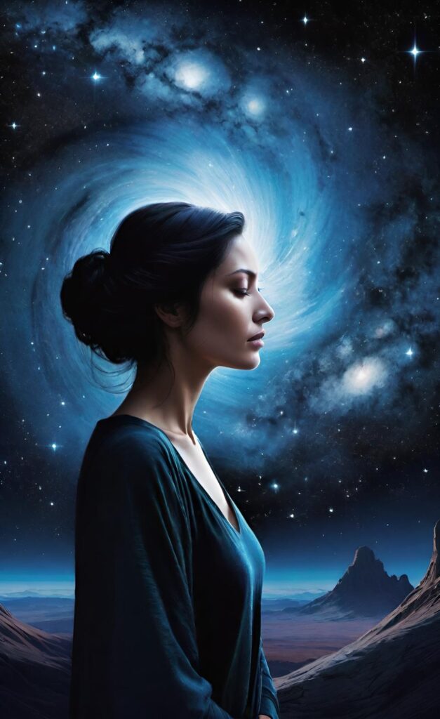 nivitx's tweet card. stars and shadows in fickle dances of existence masks are worn, faces hidden the self is just a whisper an echo in the chambers of being lost in plays of names and roles to know oneself is to unravel…