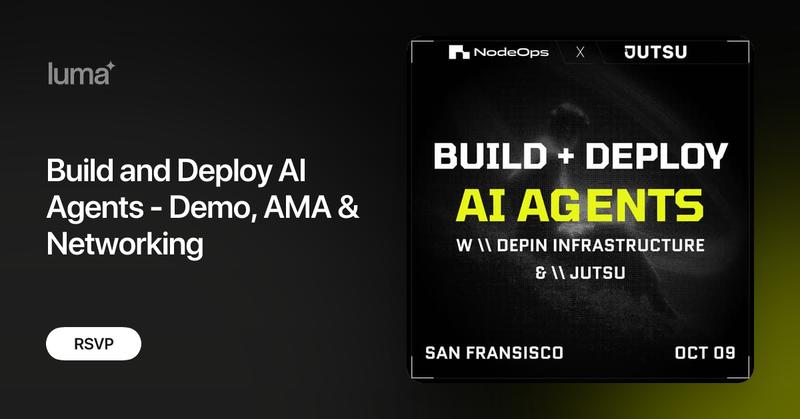 Doomball0x's tweet card. The door code is 9741# Hosted by NodeOps and Jutsu.ai Join us for an in-depth workshop and discussion on taking AI agents from prototype to production. We'll…
