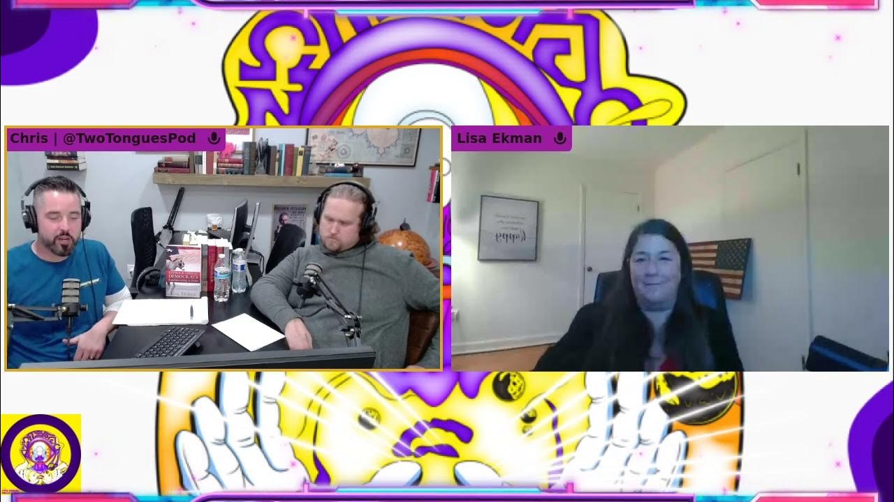 TwoTonguesPod's tweet card. S5E19 - Deprogramming Democrats with Lisa Ekman