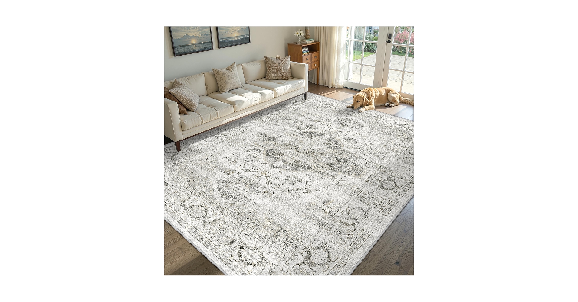 HomeDesignStuff's tweet card. Xilixili Area Rug 6x9 - Anti-Slip Backing Washable Rug - Stain Resistant Rugs for Living Room,Bedroom & Dining Room,Vintage Printed Area rugs