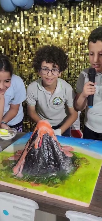 ILCLebanon's tweet card. Cycle 2 students and the Mini Volcano experiment during our Science &...