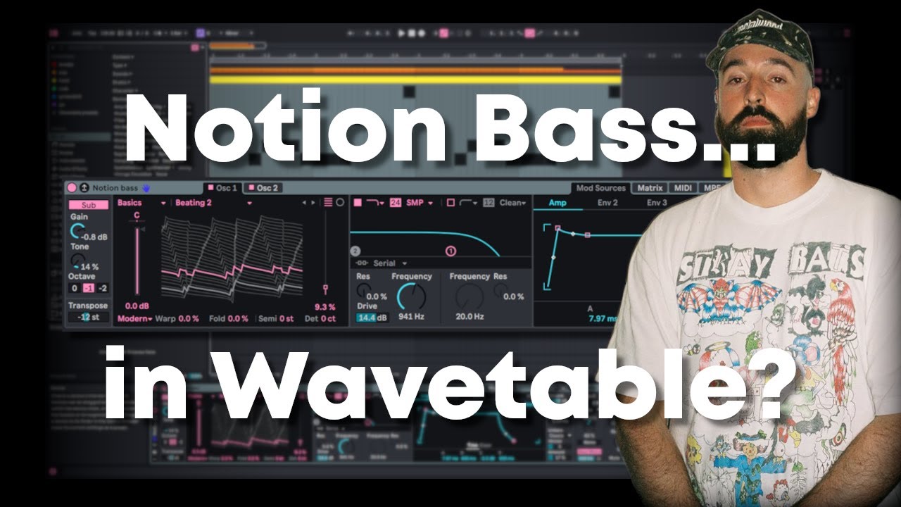 UKBassTutorials's tweet card. How to Make a Notion-Inspired Bass in Ableton Wavetable (Free Preset...