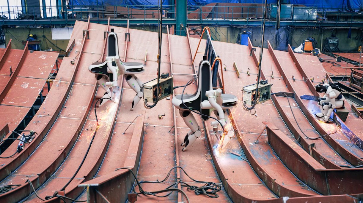 robo_automation's tweet card. NEURA Robotics, a developer of cognitive robotics, has partnered with HD Hyundai Samho and HD Hyundai Robotics to jointly develop and test specialised quadruped and humanoid robots for use in