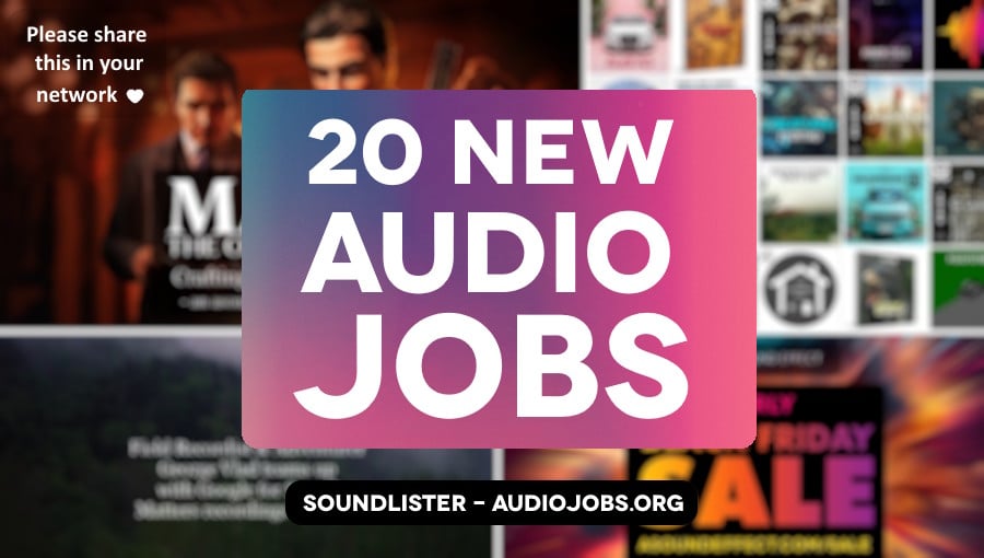 asoundeffect's tweet card. Wanted: Audio Artist • Audio Design Intern • Executive Assistant • Acoustic Intern • Principal Audio System Engineer • Head of Audio • Podcast Analyst • Technical Audio Designer • Music Internships –...